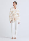 Ecru-Ivory Elowen Shawl Collar Cardigan | Women's Jacket by Derek Lam 10 Crosby