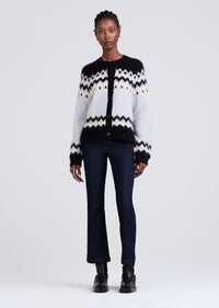 Navy Multi Elani Fair Isle Cardigan | Women's Sweater by Derek Lam 10 Crosby