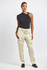Ivory Elian Satin Cargo Pant | Women's Pants by Derek Lam 10 Crosby