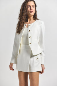 Soft White Elizabeth Jacket | Women's Jackets by Derek Lam 10 Crosby