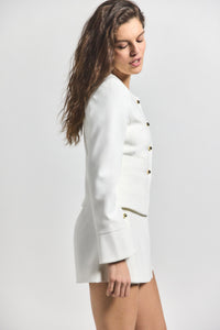 Soft White Elizabeth Jacket | Women's Jackets by Derek Lam 10 Crosby