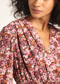 Burgundy Mini Floral Elsa A-Line Dress | Women's Dresses by Derek Lam 10 Crosby