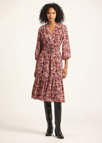 Burgundy Mini Floral Elsa A-Line Dress | Women's Dresses by Derek Lam 10 Crosby