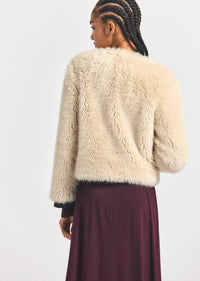Cream Emerise Plush Coat | Women's Jackets by Derek Lam 10 Crosby