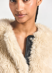 Cream Emerise Plush Coat | Women's Jackets by Derek Lam 10 Crosby