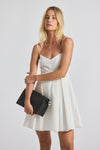White Eton Embroidered Poplin Eyelet Spaghetti Strap Pleated Mini Dress | Women's Dresses by Derek Lam 10 Crosby
