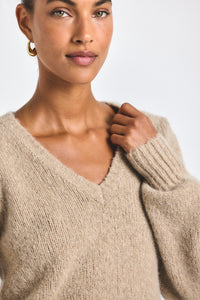 Oatmeal Evander Plushy Sweater | Women's Top by Derek Lam 10 Crosby