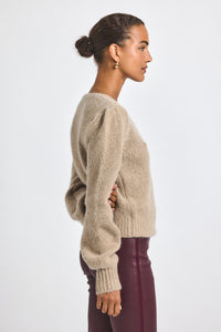 Oatmeal Evander Plushy Sweater | Women's Top by Derek Lam 10 Crosby