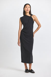 Black Evelise Assymmetric Embellished Twist Dress | Women's Dresses by Derek Lam 10 Crosby