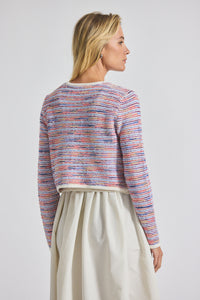 Raspberry Multi Findley Space Dyed Cardigan | Women's Top by Derek Lam 10 Crosby