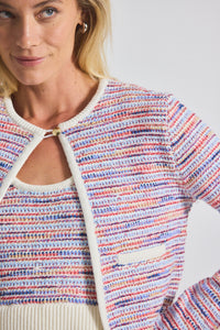 Raspberry Multi Findley Space Dyed Cardigan | Women's Top by Derek Lam 10 Crosby