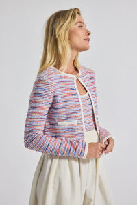Raspberry Multi Findley Space Dyed Cardigan | Women's Top by Derek Lam 10 Crosby