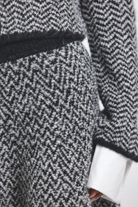 Ivory-Black Imogen Herringbone Knit Mini Skirt | Women's Skirts by Derek Lam 10 Crosby
