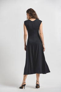 Black Isabel Rouched Sleeveless Dress | Women's Dresses by Derek Lam 10 Crosby