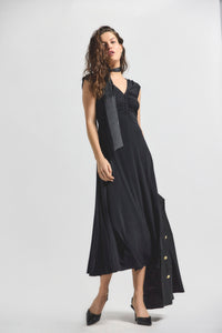 Black Isabel Rouched Sleeveless Dress | Women's Dresses by Derek Lam 10 Crosby