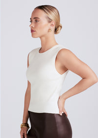 Ivory Ariana Muscle Ribbed Sweater Tank | Women's Top by Derek Lam 10 Crosby