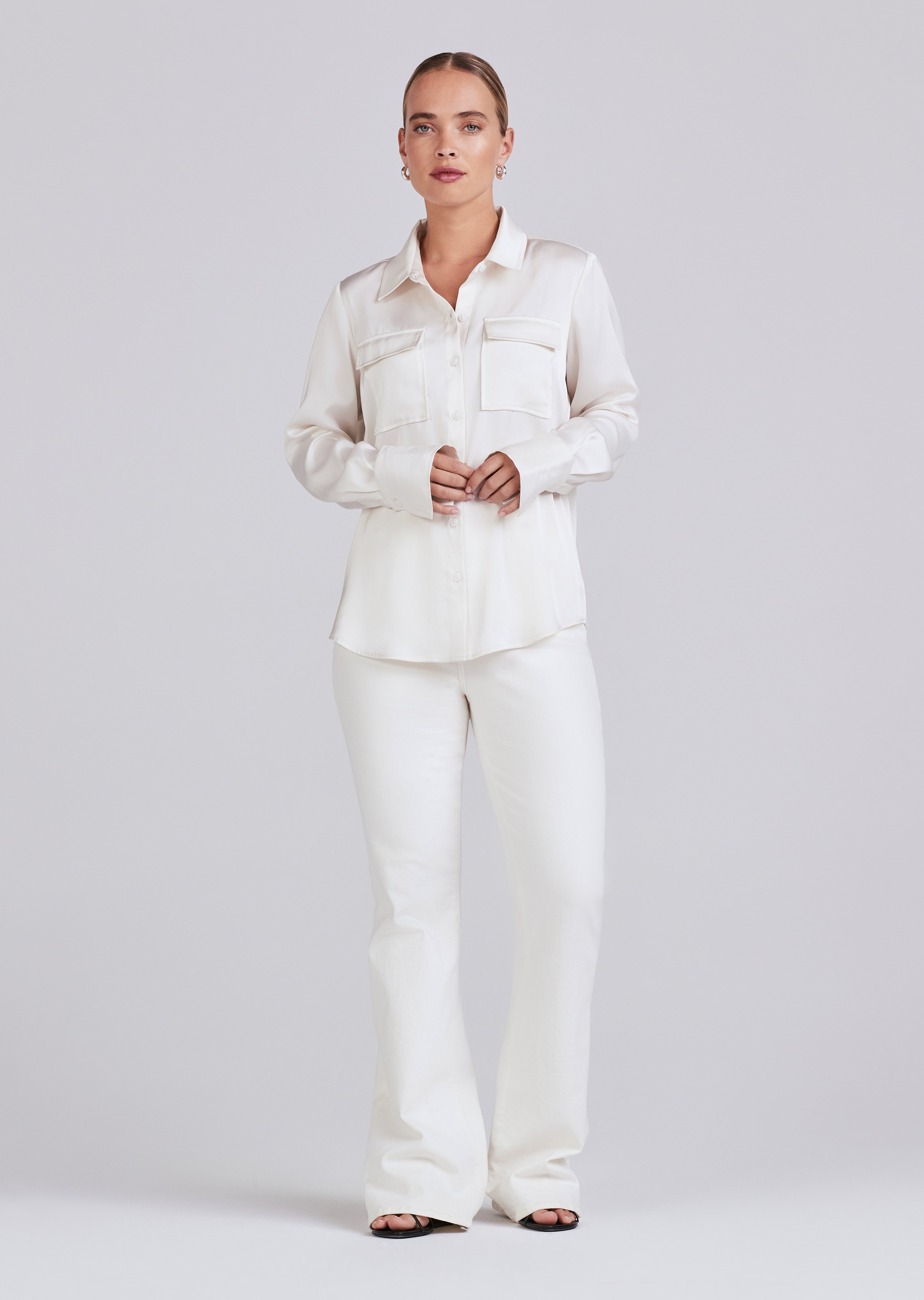 Ney Pin Tuck Detail Top, Ivory