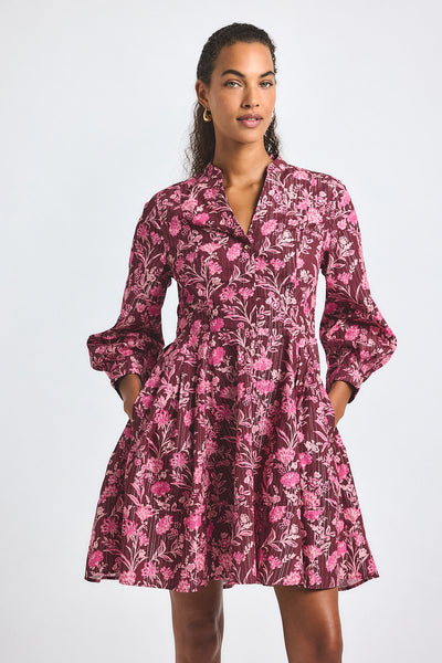 Jessica Mini Dress - Bordeaux Multi – Derek Lam
