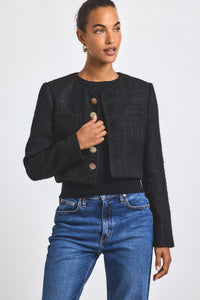 Black Juliette Tweed Jacket | Women's Jackets by Derek Lam 10 Crosby