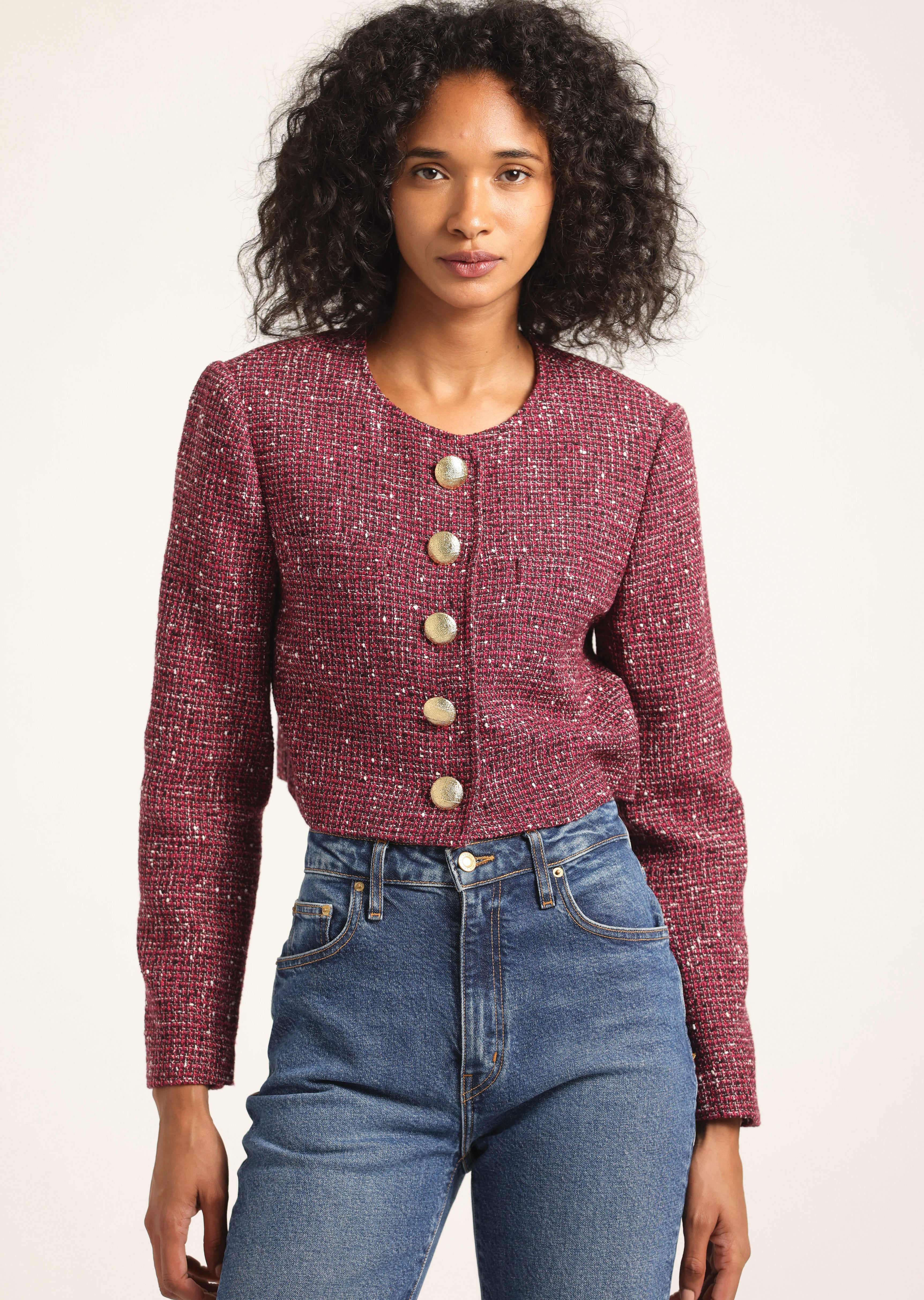 Juliette Tweed Jacket - Mulberry Multi Tweed – Derek Lam