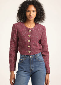 Mulberry Multi Tweed Juliette Tweed Jacket | Women's Jackets by Derek Lam 10 Crosby