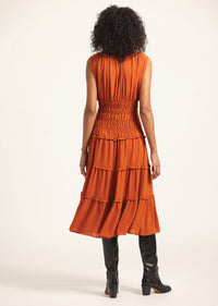 Cinnamon Junia Rouched Midi Dress | Women's Dresses by Derek Lam 10 Crosby