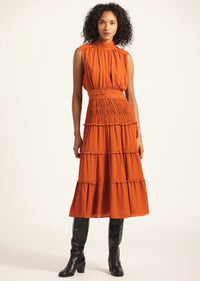 Cinnamon Junia Rouched Midi Dress | Women's Dresses by Derek Lam 10 Crosby