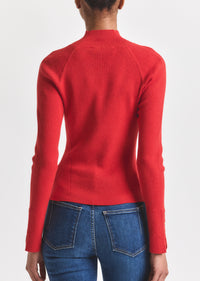 Flame Kassandra Ribbed Mock Neck Sweater | Women's Top by Derek Lam 10 Crosby