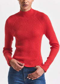 Flame Kassandra Ribbed Mock Neck Sweater | Women's Top by Derek Lam 10 Crosby
