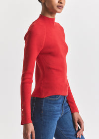 Flame Kassandra Ribbed Mock Neck Sweater | Women's Top by Derek Lam 10 Crosby