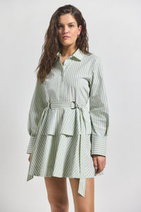 Electric Multi Katherine Belted Button Down Dress | Women's Dresses by Derek Lam 10 Crosby