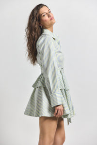 Electric Multi Katherine Belted Button Down Dress | Women's Dresses by Derek Lam 10 Crosby