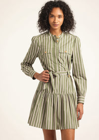 Fatigue Multi Stripe Kayla Dress | Women's Dresses by Derek Lam 10 Crosby