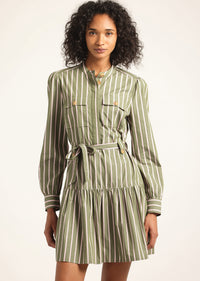 Fatigue Multi Stripe Kayla Dress | Women's Dresses by Derek Lam 10 Crosby