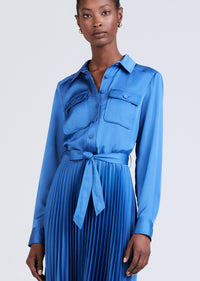 Slate Kenza Pleated Midi Shirt Dress | Women's Dress by Derek Lam 10 Crosby
