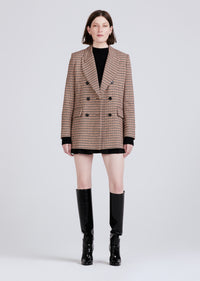 Khaki Multi Raquel Double Breasted Peacoat | Women's Jacket by Derek Lam 10 Crosby