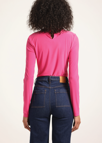French Rose Krini Wrap Long Sleeve Jersey Top | Women's Top by Derek Lam 10 Crosby