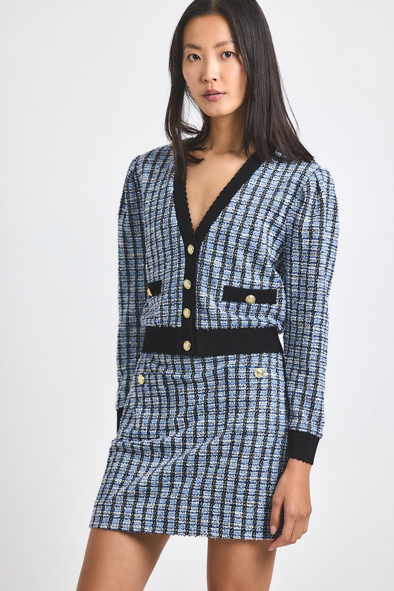 カーディガン (CREOLME)LAME FEATHER KNIT CARDIGAN Cozy Sweaters | Cardigan Sweaters for Women | Derek Lam