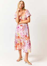 Rose Multi Laine Floral Printed Stretch Linen Puff Sleeve Maxi Dress | Women's Dresses by Derek Lam 10 Crosby
