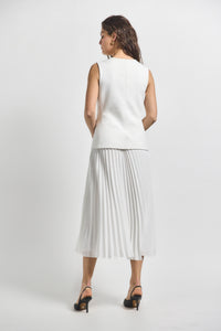 Soft White Lauren Mixed Media Dress | Women's Dresses by Derek Lam 10 Crosby