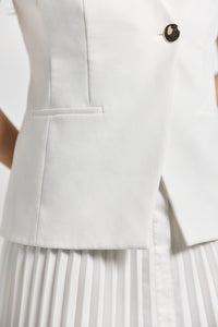 Soft White Lauren Mixed Media Dress | Women's Dresses by Derek Lam 10 Crosby