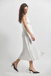 Soft White Lauren Mixed Media Dress | Women's Dresses by Derek Lam 10 Crosby