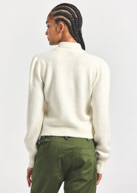 Ivory Leilani Plush Knit Tie Neck Sweater | Women's Top by Derek Lam 10 Crosby