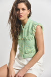 Electric Multi Loa Tweed Sleeveless Jacket | Women's Jackets by Derek Lam 10 Crosby