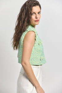 Electric Multi Loa Tweed Sleeveless Jacket | Women's Jackets by Derek Lam 10 Crosby