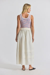 Raspberry Multi Loewel Space Dyed Knit Mixed Media Dress | Women's Dresses by Derek Lam 10 Crosby
