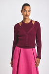 Bordeaux Lonnie Viscose Knit Layered Cardigan | Women's Top by Derek Lam 10 Crosby