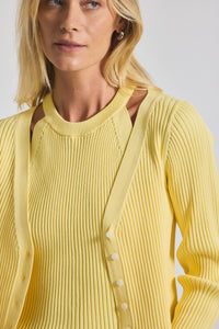 Lonnie Viscose Knit Layered Cardigan - Buttercup