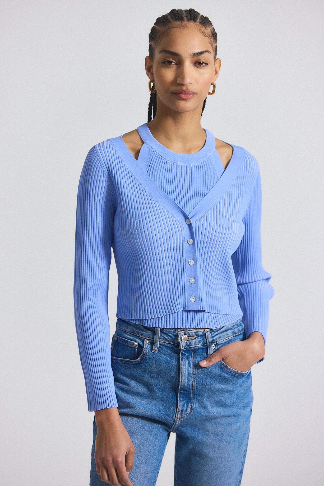 Lonnie Knit Layered Cardigan Capri – Derek Lam