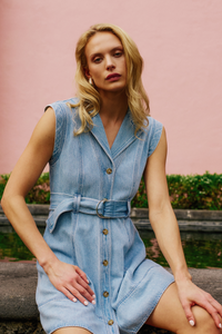 Lya Belted Denim Dress - Skyler